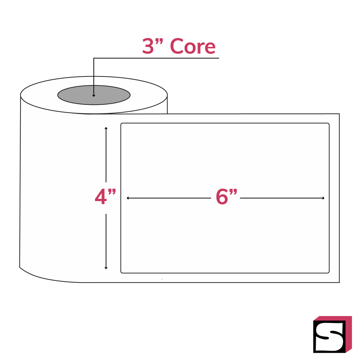 4" x 6" Thermal Roll Labels - 3" Core