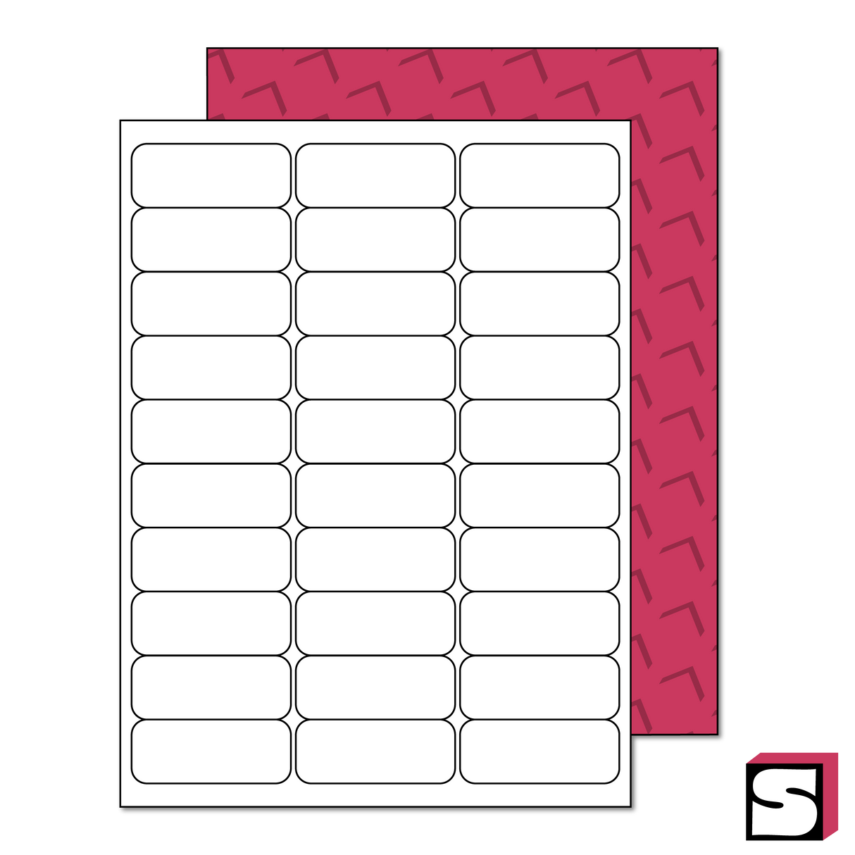 2.625" x 1" Blank Rectangle Shipping Labels