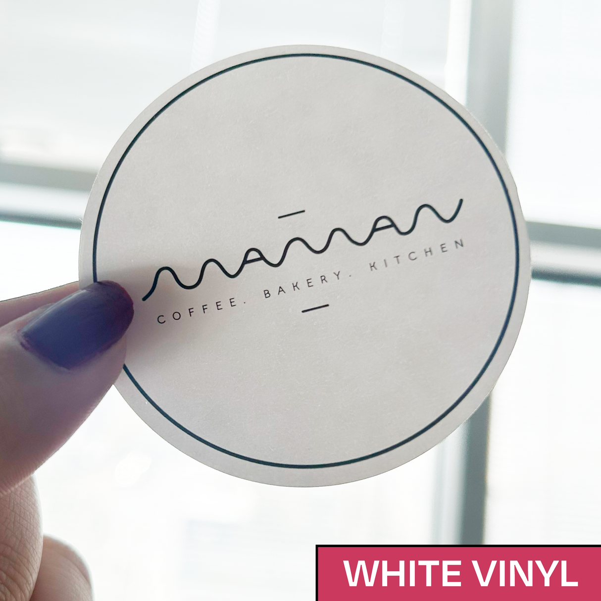 Custom White Vinyl Rectangle Label